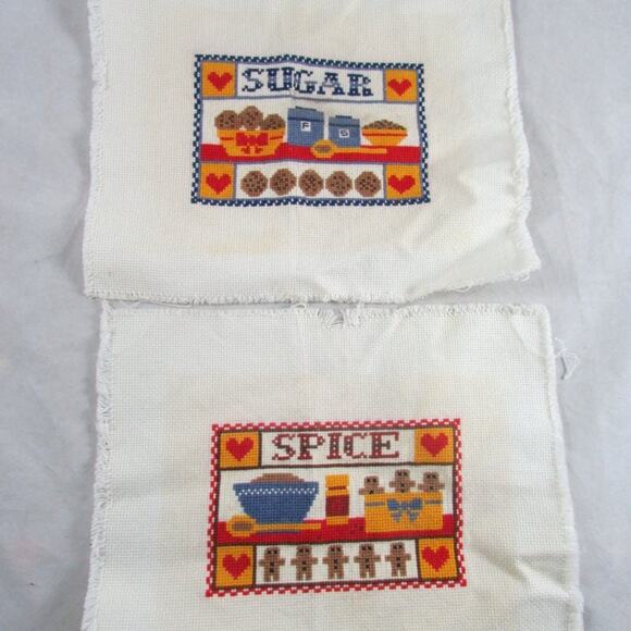 Sugar & Spice Kitchen Counted Cross Stitch Wall Hangings Finished Unframed - Picture 2 of 6